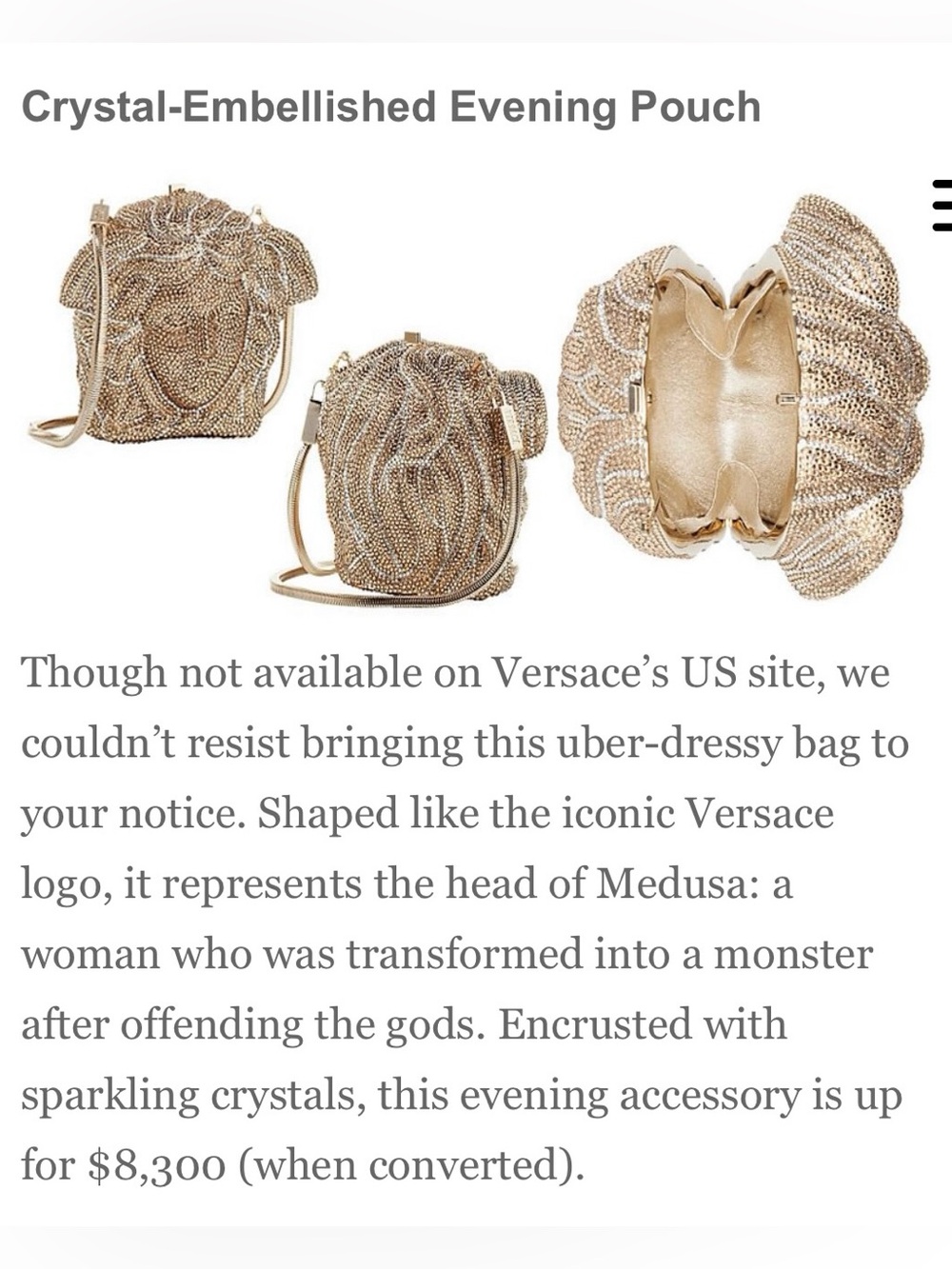 Versace Gold Medusa Mini Bag with Chain - Picture 10 of 11